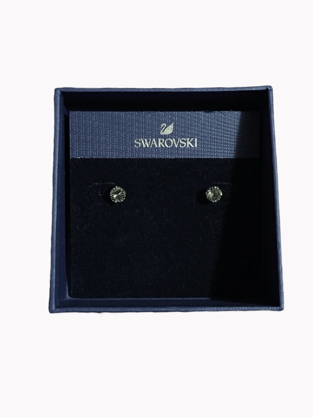 Swarovski Gunmetal Crystal Stud Earrings